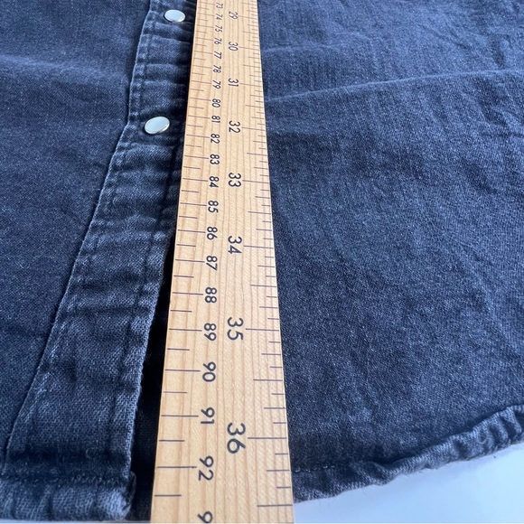 Levi's Charcoal Button-Up Pearl Snap Denim Dress Size Large - Picture 6 of 6